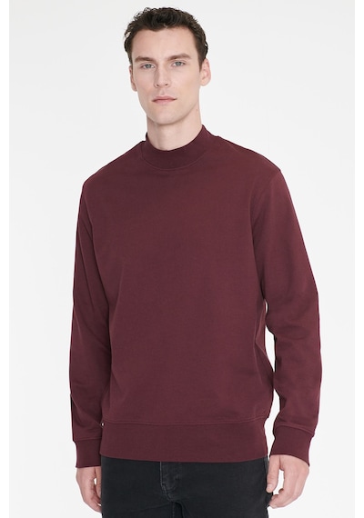 Ac&Co / Altınyıldız Classics Erkek Bordo Pamuklu Standart Fit Normal Kesim Yarım Balıkçı Yaka Sweatshirt