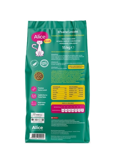 Alice Snob Mix Zor Beğenen Yetişkin Kedi Maması 15 KG