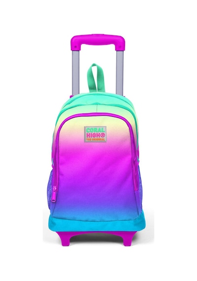 Coral High Kids Renkli Işıklı Tekerlekli Üç Bölmeli Çekçekli Sırt