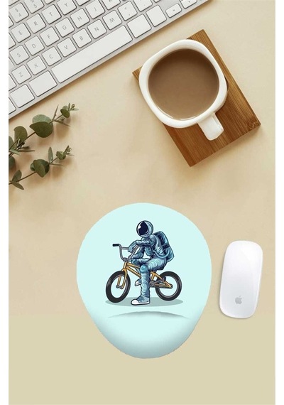Bmx Binen Astronot Desenli Bilek Destekli Mouse Pad Mousepad