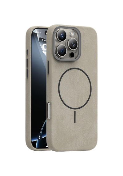 Piili Apple iPhone Uyumlu 15 Soft Aura Magsafe Kılıf Titanyum Gri