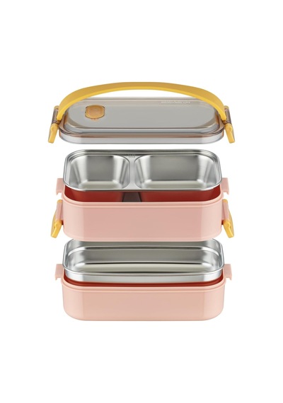 Vagonlife Bento Lunch Box Ofis-okul İçin Yeni Nesil Sefer Tası 2 Kat Taşıma Kulplu Çelik Ff367 Lacivert