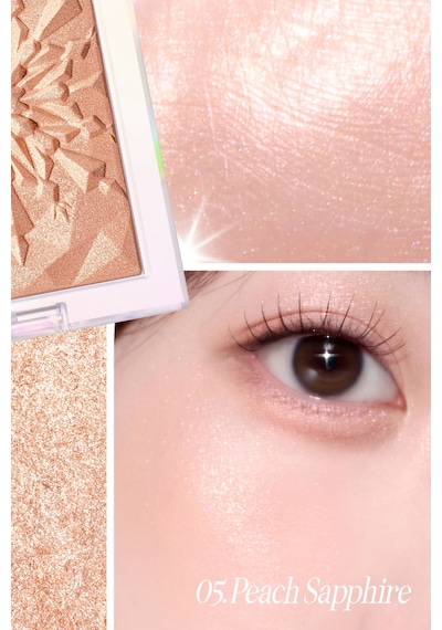 Mikro İnci Tanecikleriyle Yoğun Işıltı Sağlayan Highlighter Clıo Prism Highlighter 05 Peach Sapphire 05 Peach Sapphire