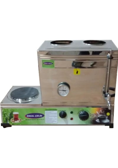 İdeal Çelik Elektrikli Çay Ocağı 2 Demlikli 40'lık