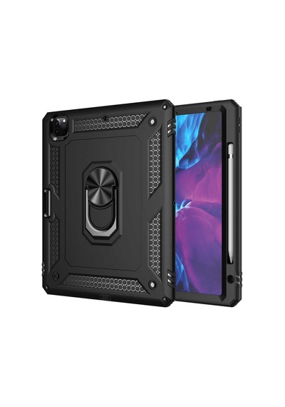 Apple Uyumlu iPad Pro 2020/21/22 12.9 4. Nesil 5.nesil Yüzüklü Standlı Armor Zırh Vega Ultra Koruma Arka Kapak