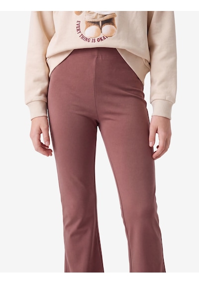 Koton Beli Lastikli Slim Fit İspanyol Paça Tayt Lila 7wkg40036ak