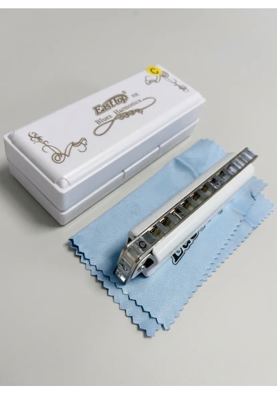 Easttop Blues Diatonic 10 Delikli Ağız Mızıkası T008l Beyaz