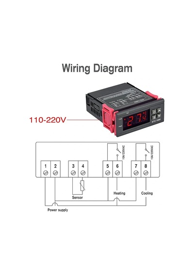 Stc-1000 220v Lcd Ekranlı Problu Termostat Dijital Sıcaklık Kontrol Cihazı