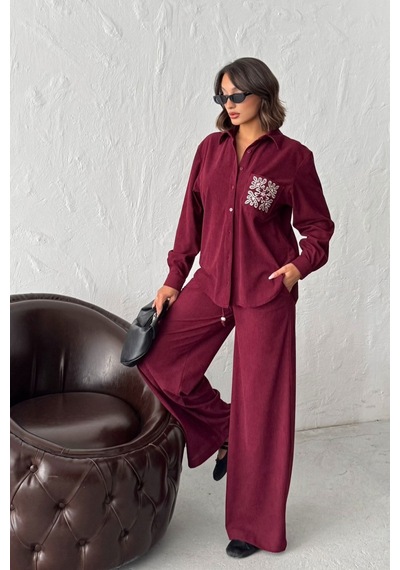 Verymoda Fitilikadife Pantolon F1996 Bordo