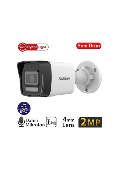 Hıkvısıon Ds-2cd1023g2-lıuf 2mp 4mm Smart Hybrıt Lıgth Sesli Poe Ir Bullet Kamera 30mt