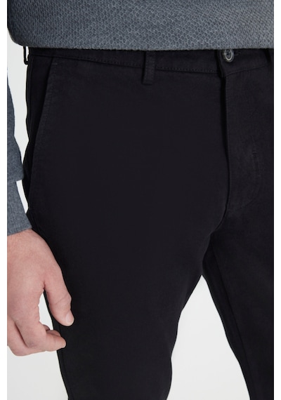 AC&Co / Altınyıldız Classics Erkek Sıyah %100 Pamuk Comfort Fit Rahat Kesim Yan Cepli Pantolon Siyah