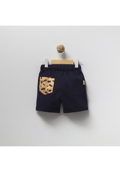 Overdo Kids 2ip Ayıcık Baskılı Beli Lastikli Unisex Şort Lacivert