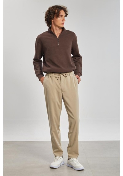 Barrels And Oıl Beli Lastikli Jogger Erkek Pantolon - Bej Bej