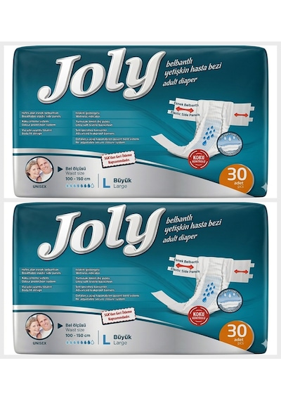 Joly Belbantlı Large Büyük Boy Hasta Bezi 60 Adet 2x30 Paket L