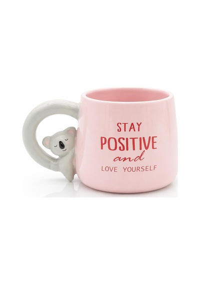 Koala Figürlü Dolomite Kupa Mug, 400 Ml Pembe
