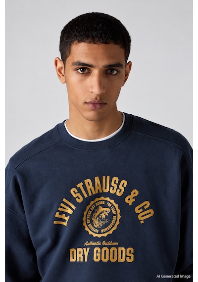 Levi's Erkek Relaxed Fit Baskılı Lacivert Sweatshirt-005pk-0013