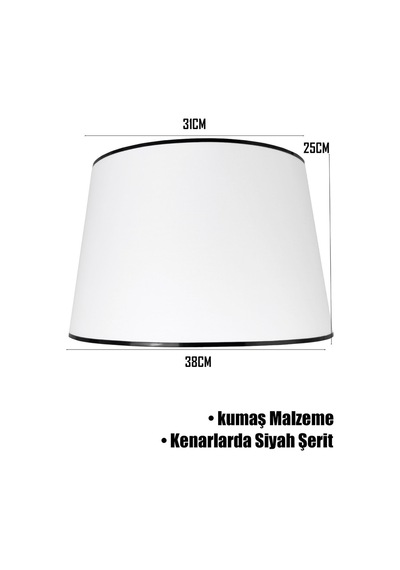 Beyaz Siyah Şeritli Lambader Şapkası Beyaz