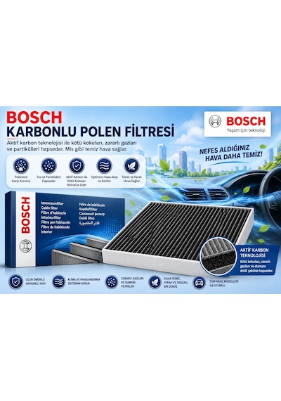 Bosch Karbonlu Polen Filtresi Ford Transit Courier I 1.0 Ecoboost 100 Hp 2014-2023