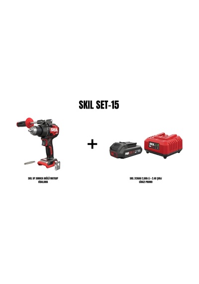 Skil Set-15 Skil XP 3080CA Akülü Matkap Vidalama + Skil 3136AA 2AH Li + 2.4A Şarj Cihazı Promo