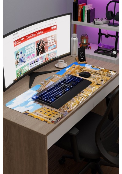 Roma İtalya V5 90x40 Xxl Gaming Kauçuk Kaymaz Taban Mouse Pad Fare Altlığı