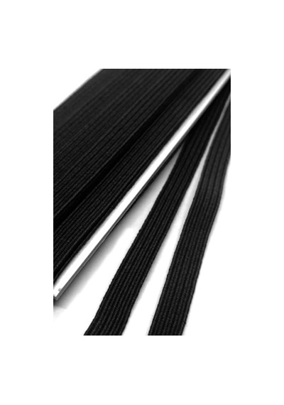 Siyah 6 Mm 5 Mt Yassı Sert Elastik Şerit Lastik - Dayanıklı Malzeme
