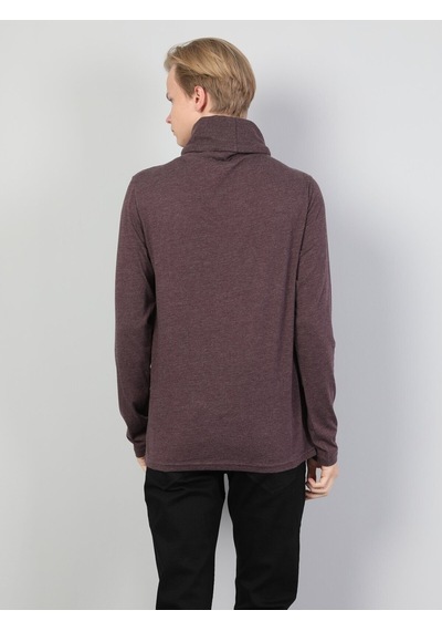 Colin's Regular Fit Yarim Balikci Erkek Mor Uzun Kol Tişört CL1036982_q1.v1_PUM