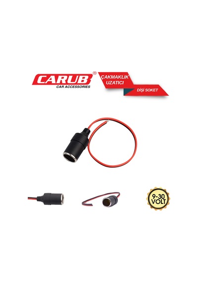 Carub Araç Çakmaklık Uzatıcı 9-30v Dişi Soket