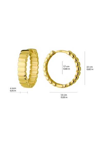 Goldkupe 14 Ayar Altın Dilim Halka Küpe 5,75 Gr-6422