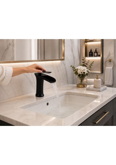Edge Kısa Lavabo Bataryası Mat Sıyah Siyah