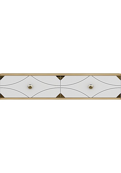 Tda1297dbg Alfa Dresuar , Antre Hol Rafı Safirmeşe-beyaz-gold 120cm