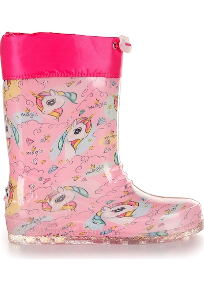 Kiko Kids Unicorn Su Geçirmez Kız Çocuk Yağmur Çizmesi Pembe - Turkuaz Pembe - Turkuaz