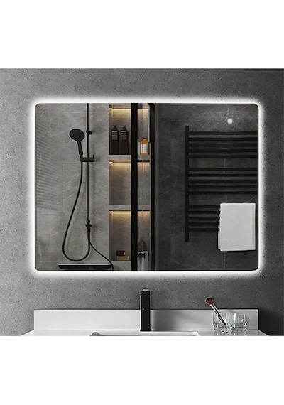 60X70 CM Ledli Ayna Banyo Aynası Dekoratif Ayna Boy Ayna Salon Du