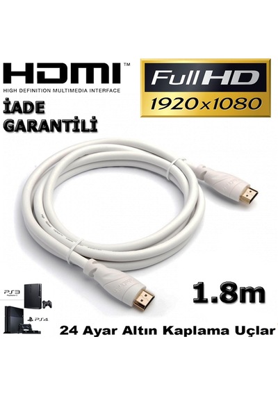 1.8M Metre Hdmi Kablo Ses Görüntü Full Hd 3D Lcd Pc Notebook 1.8M Metre Hdmi Kablo Ses Görüntü Full Hd 3D Lcd Pc Notebook