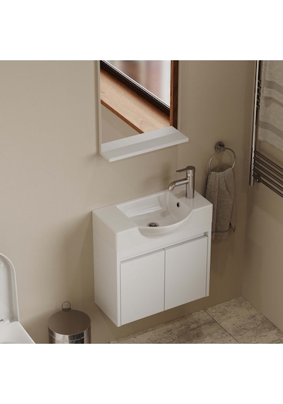 Aqua Bagno Minizia Banyo Dolabı 55 X 32 Cm. Beyaz,lavabo Dahil Abs.50.35.01.03 Aqua Bagno Minizia Banyo Dolabı 55 X 32 Cm. Beyaz,lavabo Dahil Abs.50.35.01.03