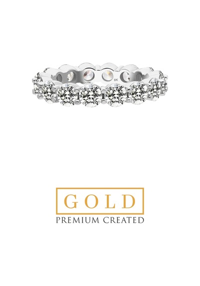 Beyaz Altın Sertifikalı Premium Created Taşlı 4.25 Ct Effect Tamtur Yüzük