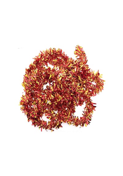 Kırmızı Altın Renk 4 Cm Genişlik Garland Çift Renk Sim Süs 180 Cm Bx40
