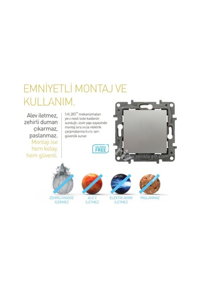 Legrand Salbei Serisi Alüminyum 1 Çıkışlı Rj11 Telefon Prizi  - 767229
