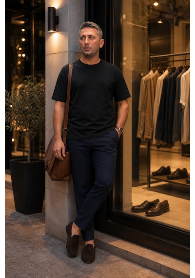 Modi Green Premium Oysho Regular Oversize Unisex Sıfır Yaka Kısa Kollu Tişört - Siyah