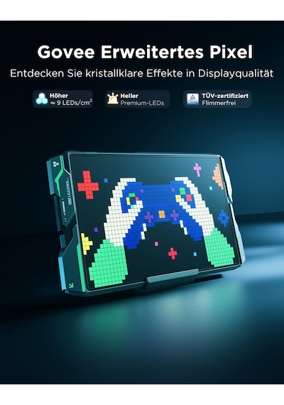 Govee Pixel Light Gaming Dikdörtgen, 52x32 Rgbıc Pixel Art Led Panel, 150 Sahne Modu Ve 10 Müzik Modu İle Dıy İşlevi, Yapay Zeka Destekli, Oyun Odası İçin Alexa Ve Google Asistan İle Çalışma Siyah Govee Pixel Light Gaming Dikdörtgen, 52x32 Rgbıc Pixel Art Led Panel, 150 Sahne Modu Ve 10 Müzik Modu İle Dıy İşlevi, Yapay Zeka Destekli, Oyun Odası İçin Alexa Ve Google Asistan İle Çalışma Siyah