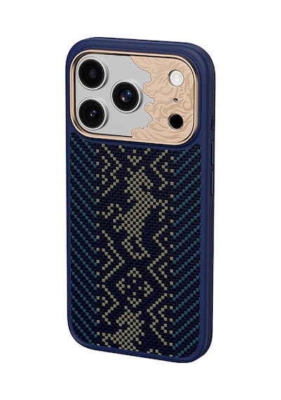 Apple iPhone Uyumlu 17 Pro Max Kılıf M-safe Şarj Özellik Karbon Fiber Benks Knight Armorpro Kevlar Kapak Lacivert