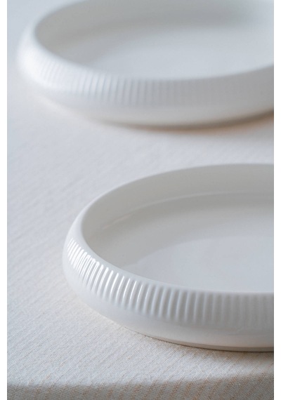 Bianco Perla Porselen Yuvarlak Tabak - 18 Cm Beyaz