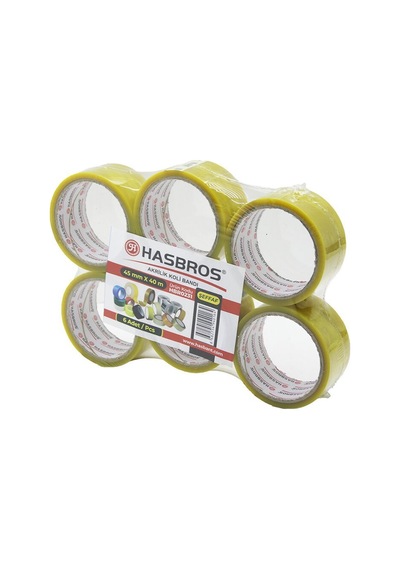 Hasbros Hbr-0231 Koli Bantı 45mmx40mt Bandı Şeffaf Akrilik Yapışkan - 6'li Paket Diğer