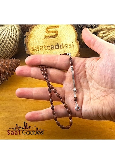 33 Taneli Ay Yıldız Başlıklı Arpa Kesim Hakiki Kuka Tesbih Tespih