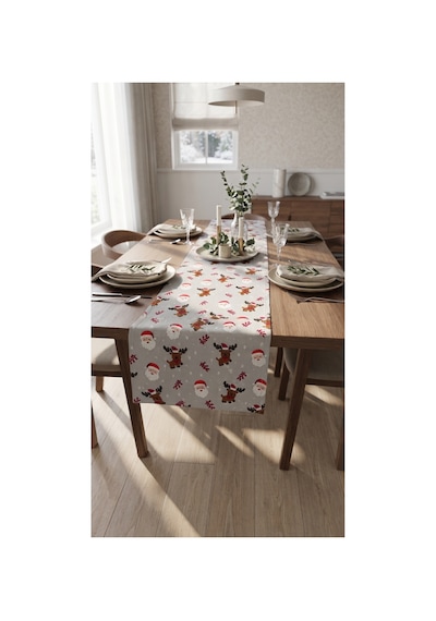 Duck Kumaş Runner 40x150 Cm Yılbaşı Noel Baba Ve Geyik Desenli, Su İtici Leke Tutmaz Dekoratif Masa Şeridi Gri - 935358161 Gri Duck Kumaş Runner 40x150 Cm Yılbaşı Noel Baba Ve Geyik Desenli, Su İtici Leke Tutmaz Dekoratif Masa Şeridi Gri - 935358161 Gri