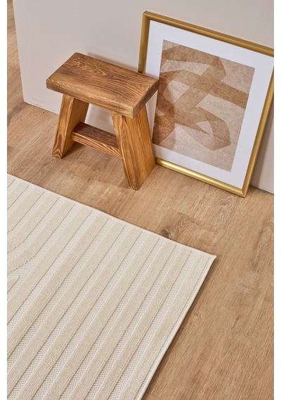 Kaşmir Halı İskandav Rune White 80x300 Cm Salon Mutfak Halısı Yolluk Beyaz