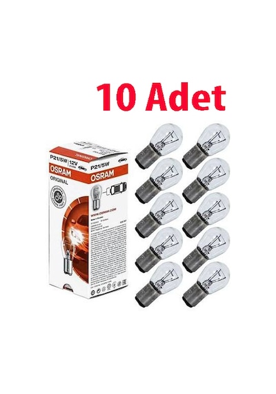 1016 Ampul Osram 7528 10 Adet P21 5W Park Stop Ampulü Çift Duy