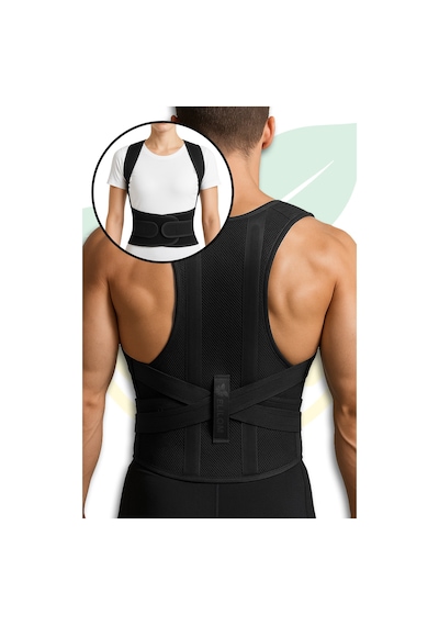 Dik Duruş Korsesi Unisex Kamburluk Önleyici, Çift Balenli, Günlük Ve Spor Elilom Ceku