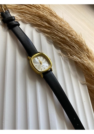 Rubsey Vintage Kadın Kol Saati Retro Minimal Deri Dordon 1 Adet Gümüş