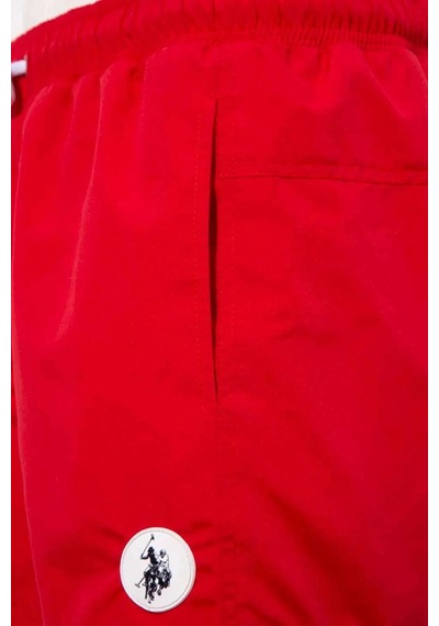 U.S. Polo Assn. Erkek Kırmızı Orta Boy Deniz Şortu 22006 Kırmızı