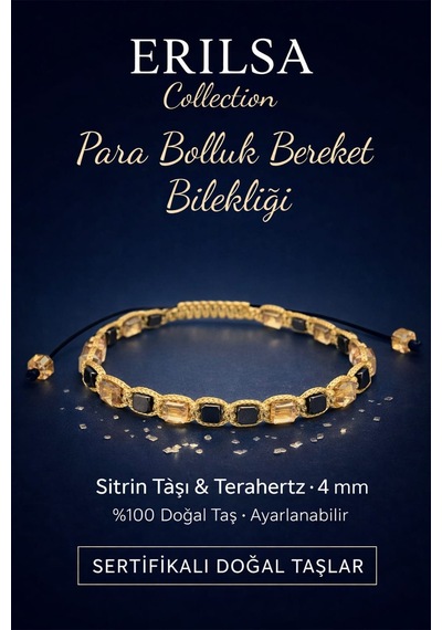 Sertifikalı Küp Para Bolluk Bereket Zenginlik Bilekliği - Sitrin Çok Renkli